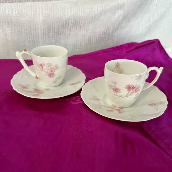 J.P. Limoges, antique, rare find, set of 2, demitasse cups with saucers. - Picture 11 of 11